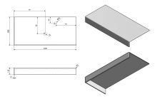 Sapho TAILOR rockstone deska 130x50 cm, provedení límce L (3)