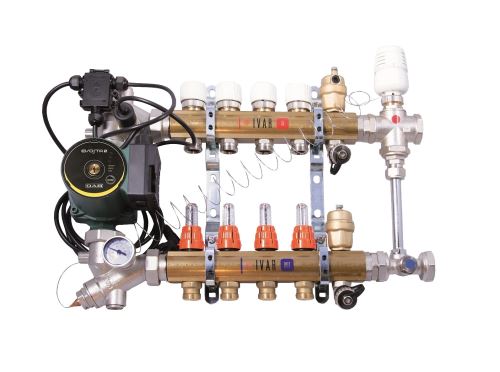 IVAR DUAL-MIX - sestava pro kombinaci vytápění - skříň P-MAX 3 - 1xEK; 4cestný; mosaz 557672VP
