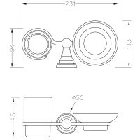 Sapho DIAMOND mýdlenka, sklenka, bronz (2)