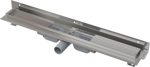 ALCADRAIN APZ104 FLEXIBLE LOW-1150 Podlahový žlab s okrajem pro perforovaný rošt a s nastavitelným límcem ke stěně