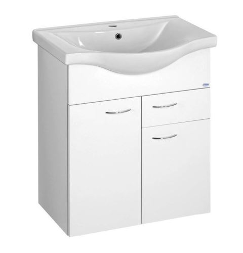 AQUALINE KERAMIA FRESH umyvadlová skříňka, 1 zásuvka, 60,6x74x33,7cm, bílá (50064A)