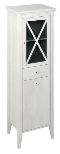 Sapho CROSS skříňka vysoká s prádelním košem 49x170x39cm, pravá, starobílá