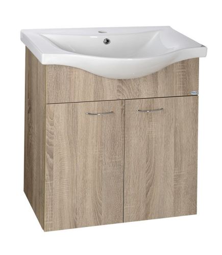 AQUALINE KERAMIA FRESH umyvadlová skříňka 60,60x74x33,7cm,dub platin (50065)
