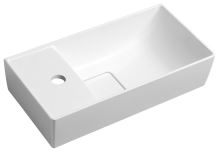 Sapho MAXX umývátko se záklopem 47,5x11x24cm, litý mramor, levé, bílá