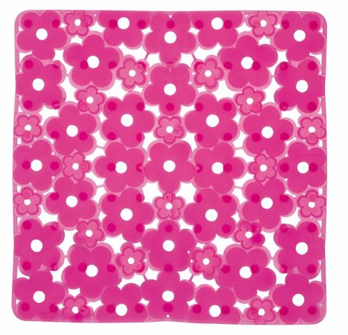 AQUALINE MARGHERITA podložka do sprch. koutu 51,5x51,5cm s protiskluzem,PVC,růžová (975151