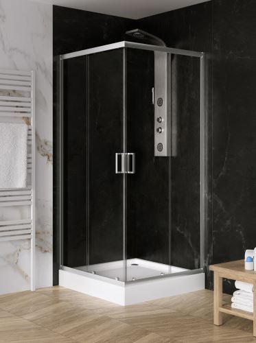 NEW TRENDY Čtvercový sprchový kout SUVIA 90x90, čiré sklo + vanička (ZS-0004)