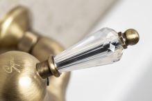 Sapho KIRKÉ CRYSTAL nástěnná vanová baterie, páčka krystal, bronz (4)