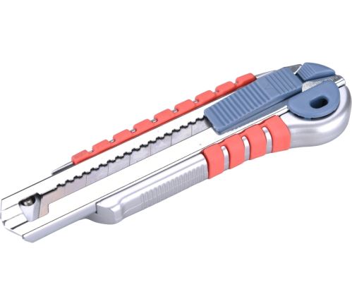 EXTOL PREMIUM Nůž ulamovací s kovovou výstuhou a zásobníkem, 18mm Auto-lock 8855015