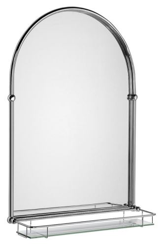 Sapho TIGA zrcadlo 48x67cm, skleněná polička, chrom
