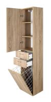 Aqualine ZOJA/KERAMIA FRESH skříňka vysoká s košem 35x184x29cm, dub platin (2)