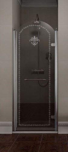GELCO ANTIQUE sprchové dveře 800mm, pravé, čiré sklo s dekorem, chrom (GQ1680R)