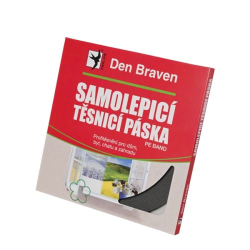 DEN BRAVEN Samolepicí těsnicí páska do oken a dveří 9 mm x 2 mm x 20 m, šedá (B0002RL)