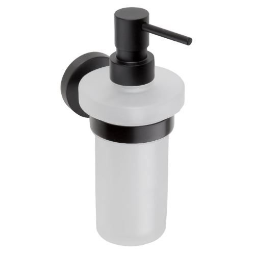 SAPHO X-ROUND BLACK dávkovač mýdla, mléčné sklo, 230ml, černá (XR101B)