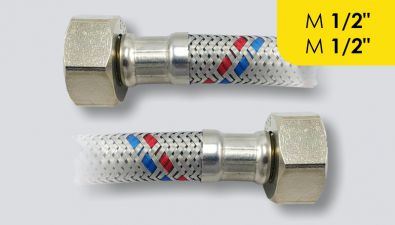 nerezová flexi hadička M 1/2" x M 1/2", 40 cm