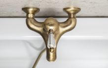 Sapho KIRKÉ CRYSTAL nástěnná vanová baterie, páčka krystal, bronz (2)
