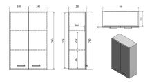 Aqualine ZOJA/KERAMIA FRESH skříňka horní 50x76x23cm, dub platin (4)