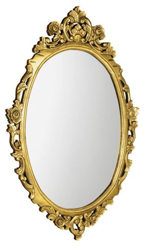 Sapho DESNA oválné zrcadlo v rámu, 80x100cm, zlatá
