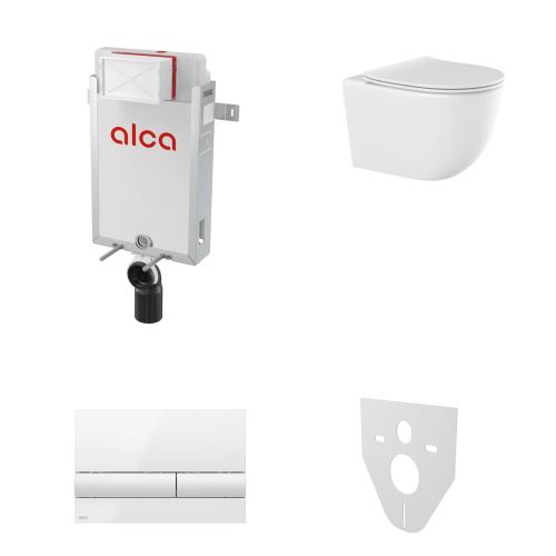 AKČNÍ SET 5v1 Alcadrain Renovmodul AM115/1000 + WC mísa INVENA TINOS
