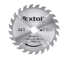 EXTOL PREMIUM Kotouč pilový s SK plátky, 160x2,0x20mm, 24T EXTOL PREMIUM Kotouč pilový s SK plátky, 160x2,0x20mm, 24T