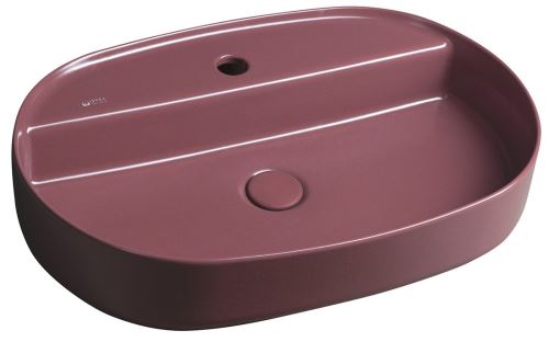 ISVEA INFINITY OVAL keramické umyvadlo na desku, 60x40 cm, maroon red (10NF65060-2R)