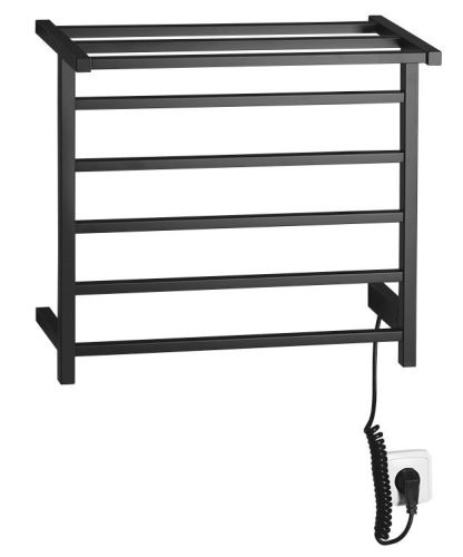 Sapho ELZOR elektrický sušák ručníků 500x470mm, 50W, černá mat