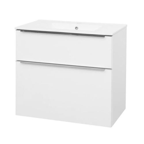 Mereo Mailo, koupelnová skříňka s keramickým umyvadlem, bílá, 2 zásuvky, 810x580x458 mm (CN511)