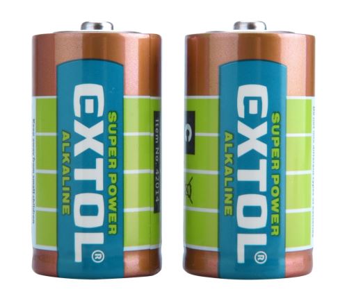 EXTOL ENERGY Baterie alkalické, 2ks, 1,5V C (LR14) (42014)