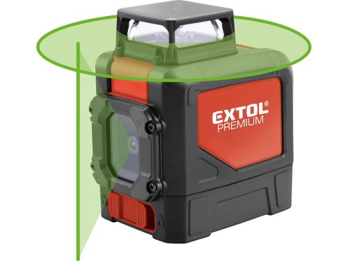 EXTOL PREMIUM Laser zelený liniový, křížový samonivelační 8823307