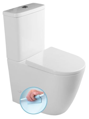 Sapho TURKU RIMLESS WC kombi mísa zvýšená, WC sedátko Soft Close, sp./zad.odpad