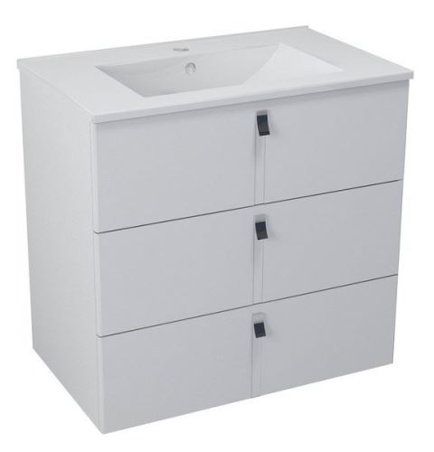 Sapho MITRA umyvadlová skříňka, 3 zásuvky, 89,5x70x45,2 cm, bílá