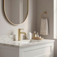 REA Umyvadlová baterie RIVO nízká, Brush Gold (REA-B6533) (5)