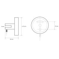 Sapho X-ROUND E pár držáků poličky bez skla, 8 mm, chrom (4)