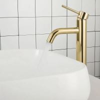 REA Umyvadlová baterie stojánková LUNGO vysoká, zlatá (REA-B9409) (4)