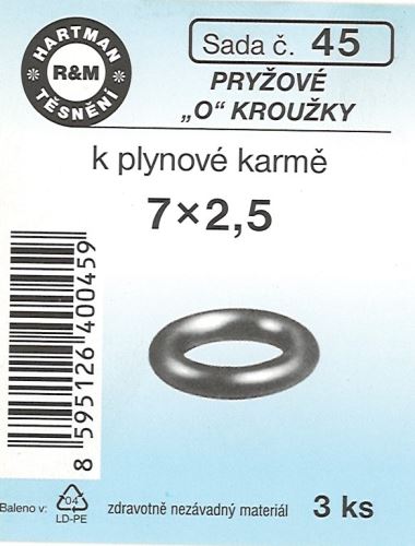HARTMAN Sada pryžových "O" kroužků k plynové karmě 7x2,5 (0045)