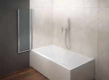 Aqualine WILA vanová zástěna 900x1400 mm skládací, chrom, čiré sklo (4)